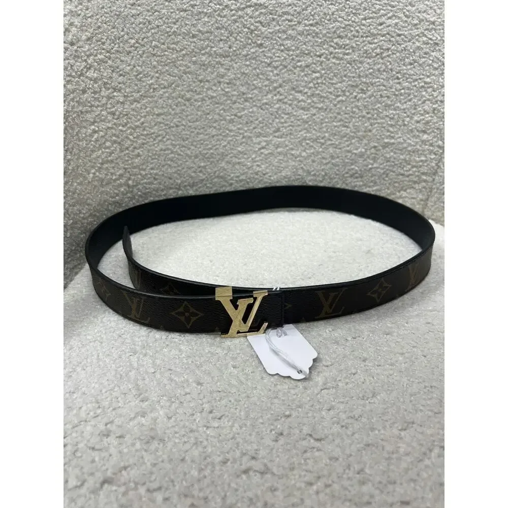 Louis Vuitton Monogram Belt with Gold LV Buckle - Like New